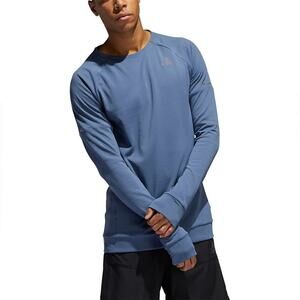 Adidas Men's Blue Sweat-wicking Climalite Supernova Run Cru Sweatshirt Size XL